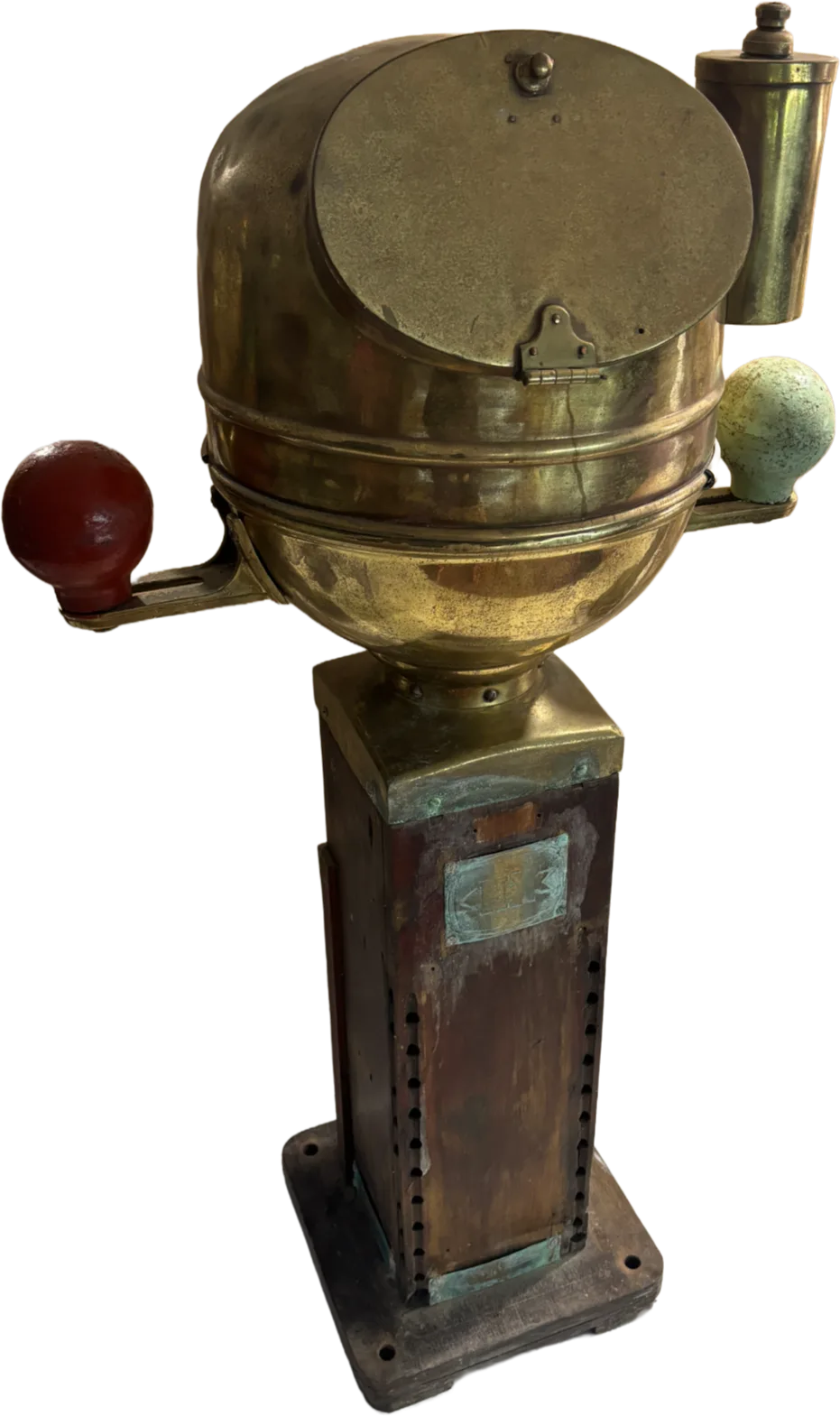 Bitácora de columna, baúl marino antiguo · vista principal
