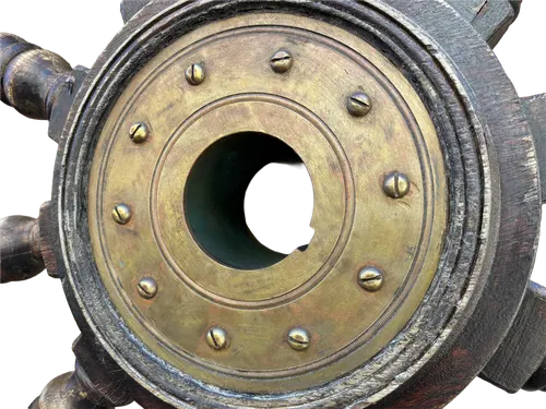 Rueda de cabillas de doble aro, baúl marino antiguo · vista 3
