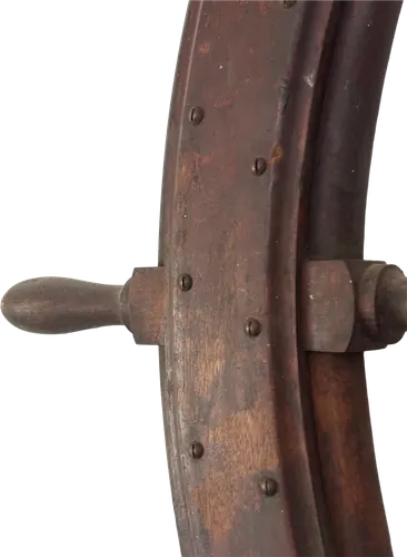 Rueda de cabillas «Left rudder · Right rudder», baúl marino antiguo · vista 5